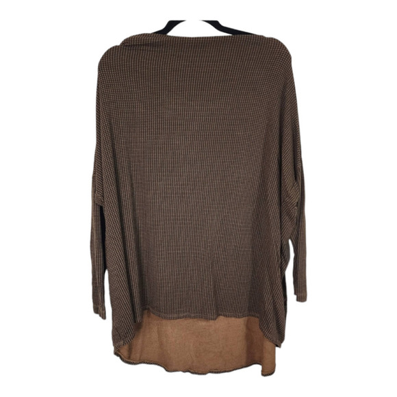 Bryn Walker Houndstooth Tunic size medium lagenlook brown earthy - Picture 1 of 9